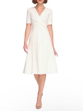Tommy Hilfiger Criss Cross, Waist Fit, and Flare Midi Dress